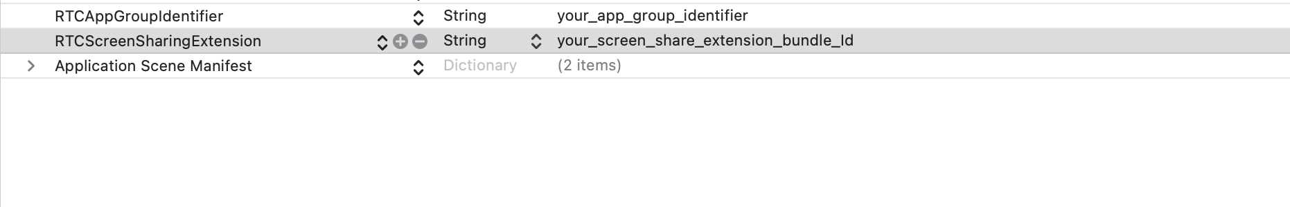 Info.plist screenshot